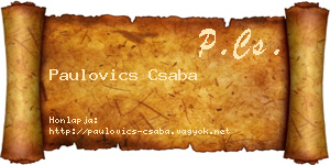 Paulovics Csaba névjegykártya