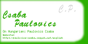 csaba paulovics business card